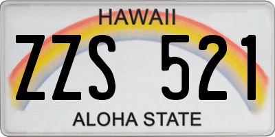 HI license plate ZZS521