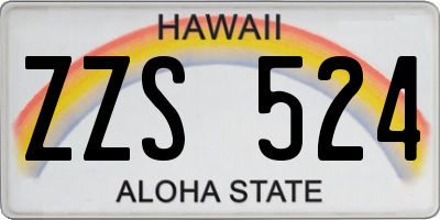 HI license plate ZZS524