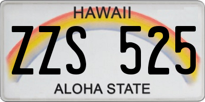 HI license plate ZZS525