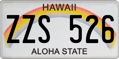 HI license plate ZZS526