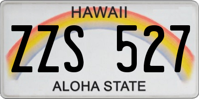 HI license plate ZZS527