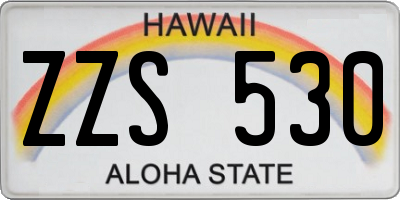 HI license plate ZZS530