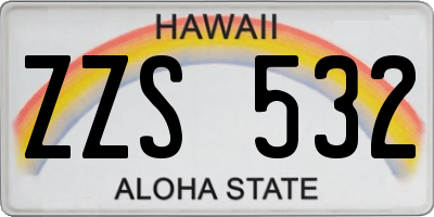 HI license plate ZZS532