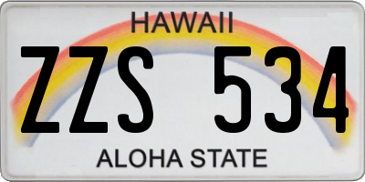 HI license plate ZZS534