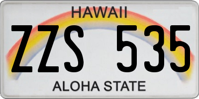 HI license plate ZZS535