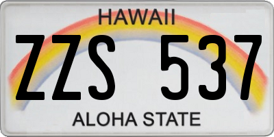 HI license plate ZZS537