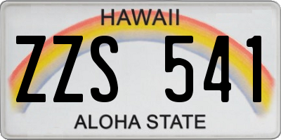 HI license plate ZZS541