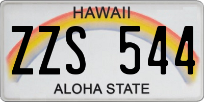 HI license plate ZZS544