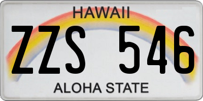 HI license plate ZZS546