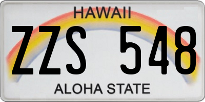 HI license plate ZZS548