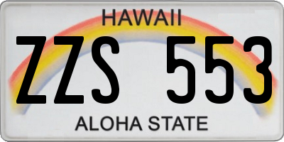 HI license plate ZZS553