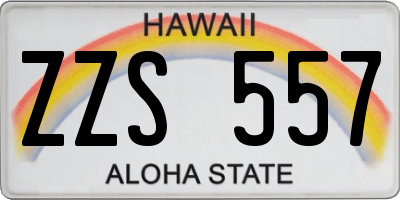 HI license plate ZZS557