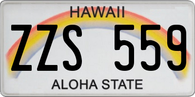 HI license plate ZZS559