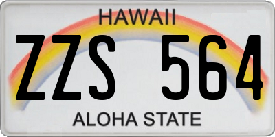 HI license plate ZZS564
