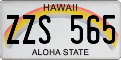 HI license plate ZZS565