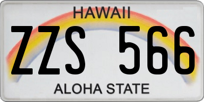 HI license plate ZZS566