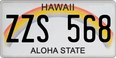 HI license plate ZZS568