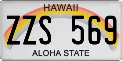 HI license plate ZZS569