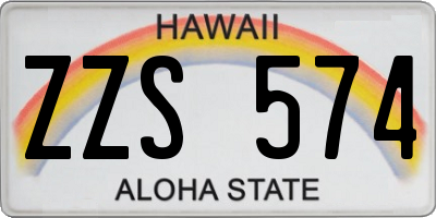 HI license plate ZZS574