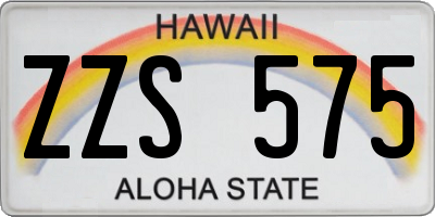 HI license plate ZZS575