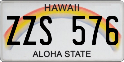 HI license plate ZZS576