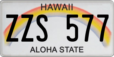 HI license plate ZZS577