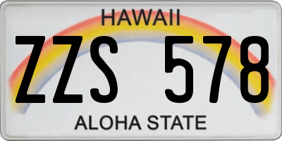 HI license plate ZZS578