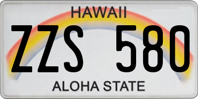 HI license plate ZZS580