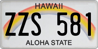 HI license plate ZZS581