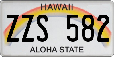 HI license plate ZZS582