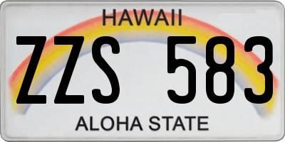 HI license plate ZZS583