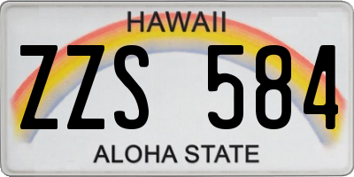 HI license plate ZZS584