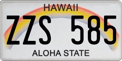 HI license plate ZZS585