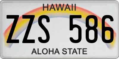 HI license plate ZZS586