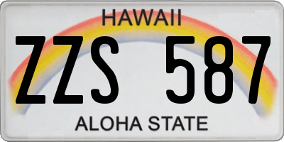 HI license plate ZZS587