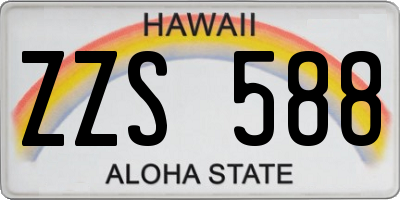 HI license plate ZZS588