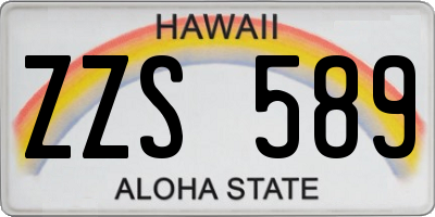 HI license plate ZZS589