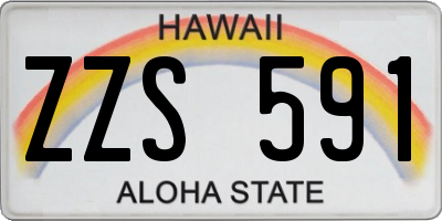 HI license plate ZZS591