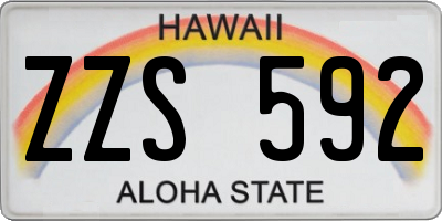 HI license plate ZZS592