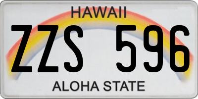 HI license plate ZZS596