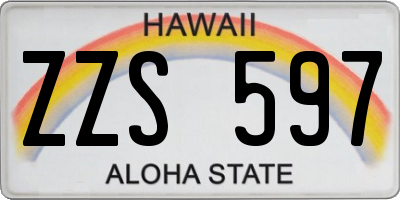 HI license plate ZZS597