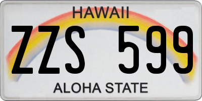 HI license plate ZZS599