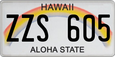 HI license plate ZZS605