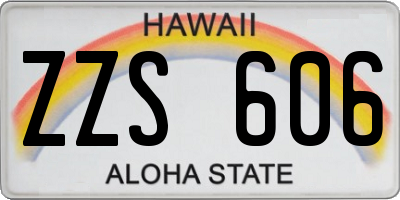 HI license plate ZZS606