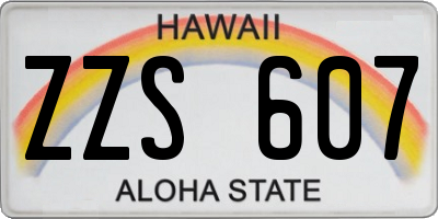 HI license plate ZZS607