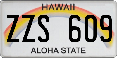 HI license plate ZZS609