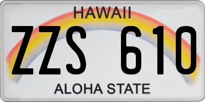 HI license plate ZZS610