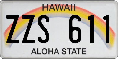 HI license plate ZZS611