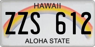 HI license plate ZZS612