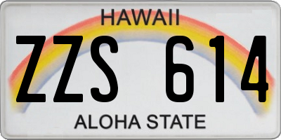 HI license plate ZZS614